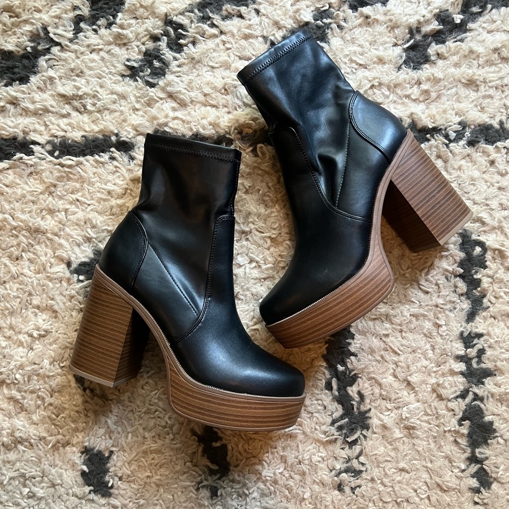 Black Platform Ankle Boots